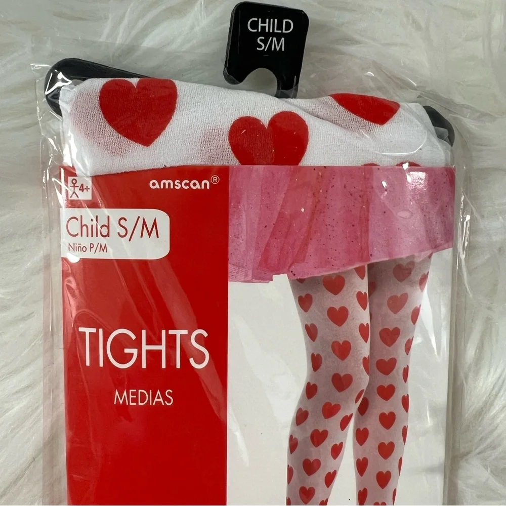 Heart print child tights NEW valentine’s Day Halloween costume queen of hearts